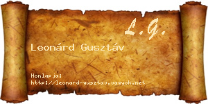 Leonárd Gusztáv névjegykártya